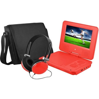 Ematic EPD707 Portable DVD Player - 7" Display - 480 x 234 - Red