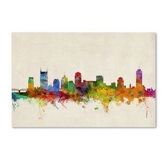 Michael Tompsett 'Nashville Watercolor Skyline' Canvas Art