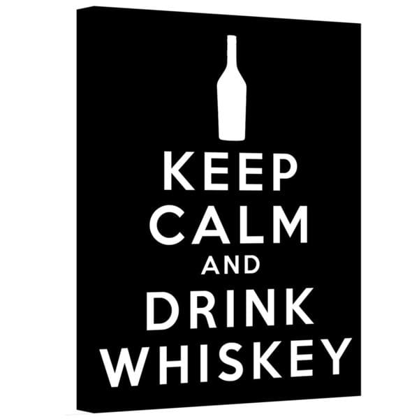 ArtWall Art D. Signer 'Keep Calm and Drink Whiskey' Gallery-wrapped Canvas