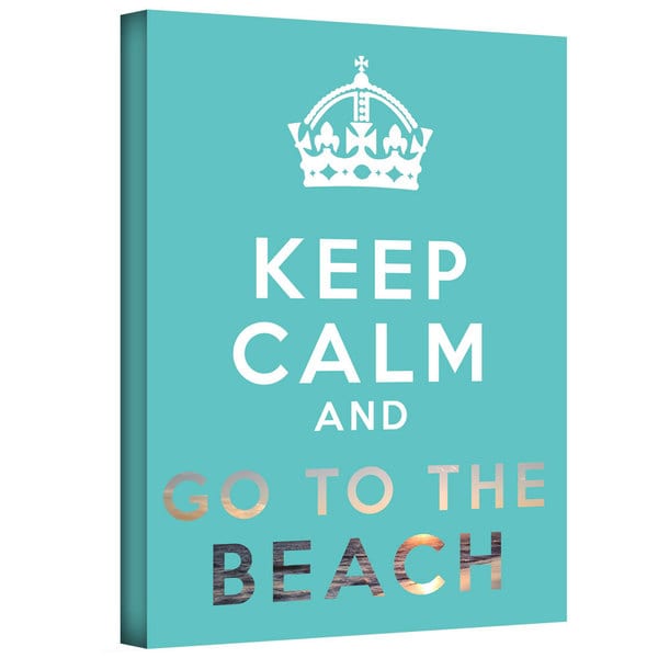 ArtWall Art D. Signer 'Keep Calm and Go to the Beach' Gallery-wrapped Canvas