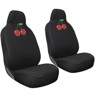 Oxgord Wild Red Cherry 2-piece Integrated Bucket Seat Cover Set for High Back Sport Seats