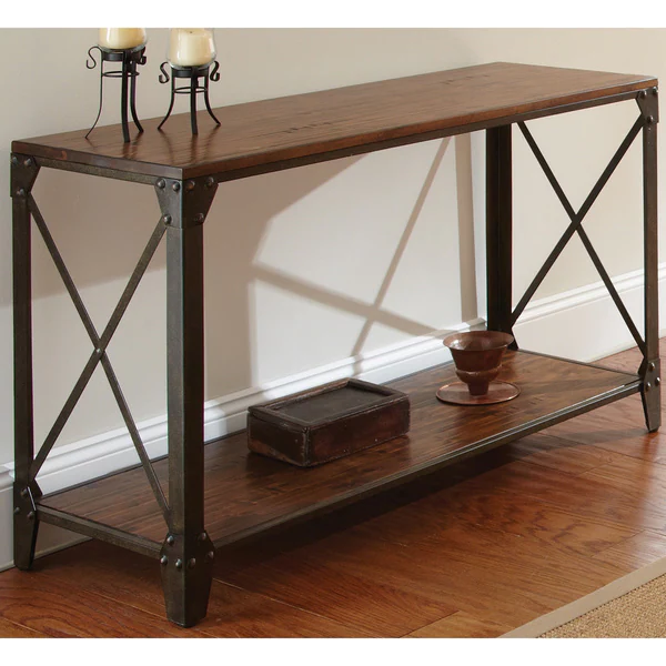 Windham Solid Wood and Iron Rustic Sofa Table by Greyson Living