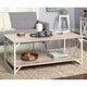Reclaimed Style Grey Coffee Table with Double 'X' Frame - Thumbnail 1