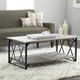 Reclaimed Style Grey Coffee Table with Double 'X' Frame - Thumbnail 0