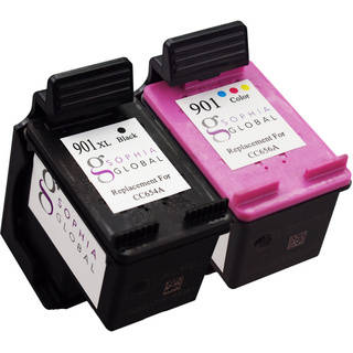 Sophia Global Remanufactured Ink Cartridge Replacement for HP 901XL and HP 901 (1 Black, 1 Color)