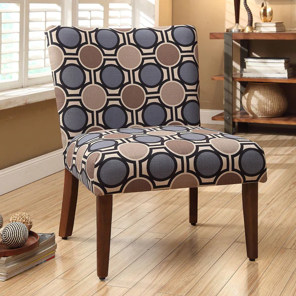 HomePop Modern Blue and Brown Geometric Parsons Dining Chair