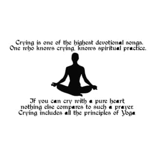 Yoga Quote 'Crying is...' Black Vinyl Wall Decal Sticker