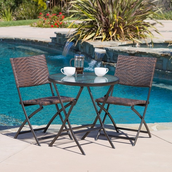 Christopher Knight Home El Paso Outdoor 3-piece Multi-brown Folding Set