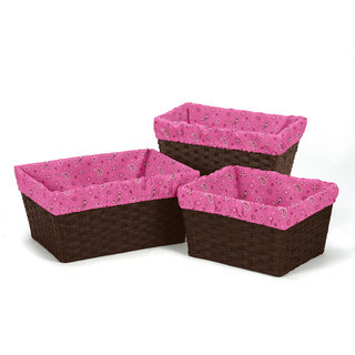 Sweet Jojo Designs Pink Bandanna Basket Liners (Set of 3)