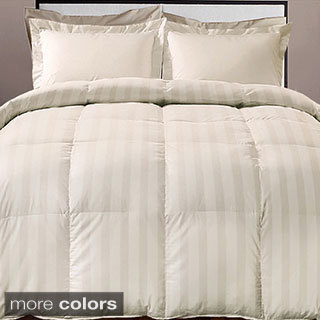 Hotel Grand Damask Stripe 800 Thread Count Cotton Rich Down Alternative Comforter