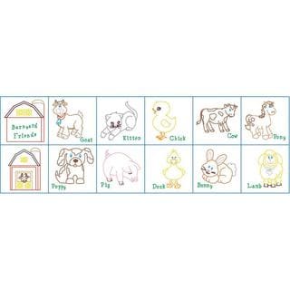 Stamped Cloth Nursery Books 8 X8 12 Pages - Barnyard Friends