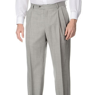Palm Beach Men's Big & Tall Grey Stretch Waist Pleated Front Pants