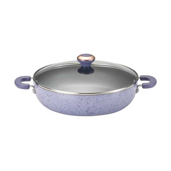 Paula Deen Riverbend Aluminum Nonstick 12-1/2-Inch Covered Chicken Fryer  with Side Handles, Lavender Speckle 