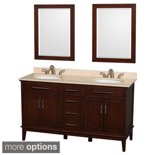 Wyndham Collection Hatton Dark Chestnut 60-inch Double Vanity