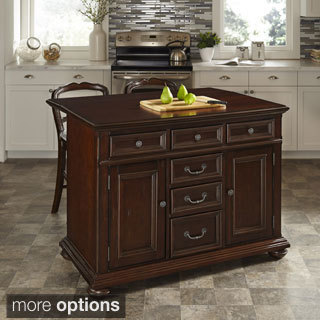 Home Styles Colonial Classic Kitchen Island and Two Stools