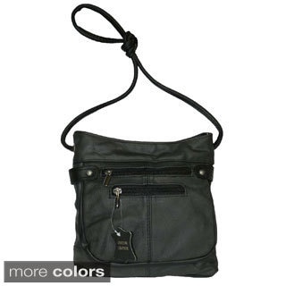 Hollywood Tag Black Leather Messenger Bag
