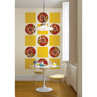 Wall Pops Carnivale Dot and Yellow Floral Blox Wall Decal Set