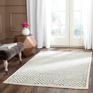 Safavieh Hand-knotted Mosaic Modern Beige/ Grey Wool/ Viscose Rug (4' x 6')