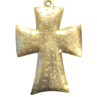 Handmade Chunky Metal Cross Ornament (India)