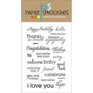 Paper Smooches 4 X6 Clear Stamps - Salutations