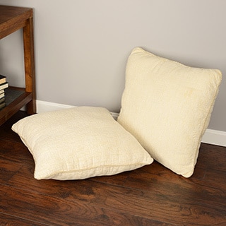 Blazing Needles 25-inch Rope-corded Solid Chenille Floor Pillows (Set of 2)