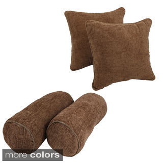 Solid Chenille Rope Corded Throw Pillows (Set of 4)