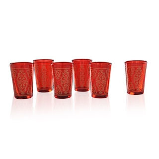 Red Moroccan Tea Glass Set (India)