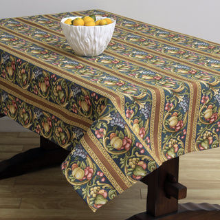 Corona Decor Fruit Design Blue 50x90-inch Italian Heavy Weight Tablecloth