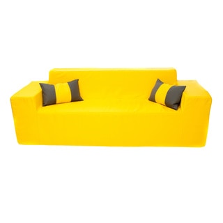Softblock Sunshine Yellow Patio Sofa with Throw Pillows
