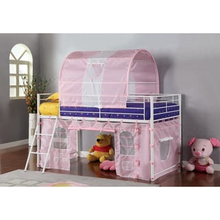 Furniture of America Florenzia Twin Loft Bed with Tent Playhouse