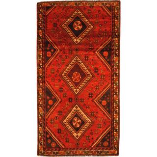 Herat Oriental Antique 1960's Persian Hand-knotted Shiraz Red/ Beige Wool Rug (5'1 x 9'5)