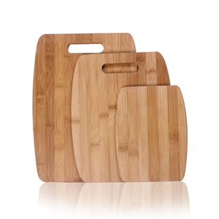 Adeco Natural Bamboo 3-piece Chopping Board Set