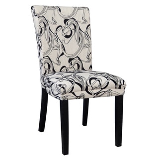 Somette Black & White Wide Back Parson Side Chair (Set of 2)
