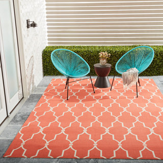 Nourison Home & Garden Indoor/Outdoor Orange Rug (7'9" x 10'10")