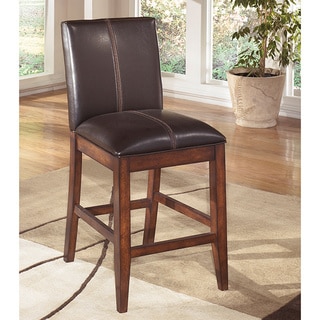 Signature Design by Ashley 'Larchmont' Dark Brown Upholstered Barstool (Set of 2)