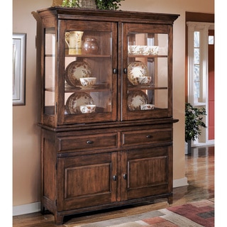 Signature Design by Ashley 'Larchmont' Dark Brown Dining Room Buffet and Hutch