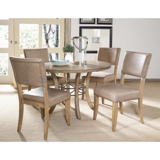 Charleston 5-piece Round Wood Base Dining Set with Parson Chair
