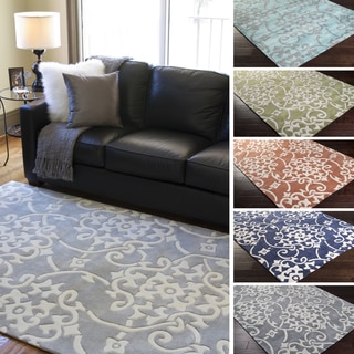 Hand-Tufted Floral Contemporary Area Rug-(3'6 x 5'6)