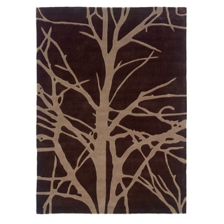Linon Trio Collection Brown/ Beige Tree Silhouette Modern Area Rug (8' x 10')
