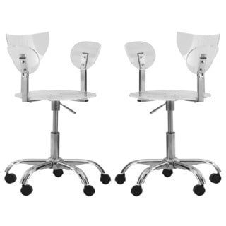 LeisureMod Leanor Transparent Adjustable Swivel Office Chair (Set of 2)