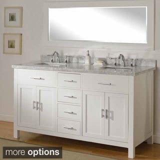 Direct. Vanity Sink 63-inch Hutton Pearl White Double Bathroom Vanity Sink Console Set
