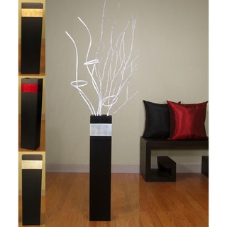 Slender Rectangle 28-inch Black Vase and Branches