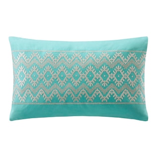 Echo Design Mykonos Cotton Embroidered Oblong Throw Pillow
