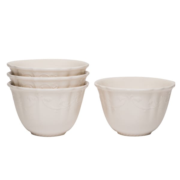 Red Vanilla Country Estate White Fruit Bowls (Set of 4)