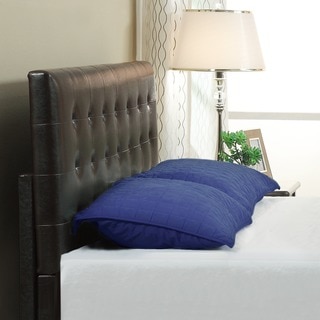 Button Tufted Synthetic Leather Upholstery Headboard