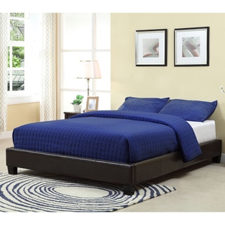 Brown Upholstered Platform Bed