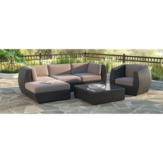 CorLiving Seattle Curved 6-piece Sofa with Chaise Lounge and Chair Patio Set