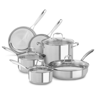 KitchenAid Stainless Steel Polished 10-piece Cookware Set