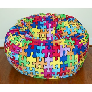 Wide Anti-pill Puzzle Fleece Bean Bag Chair