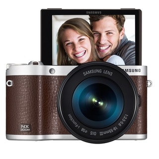 Samsung NX300M Mirrorless 20.3MP Wi-Fi Brown Digital Camera Body with 18-55mm OIS Lens
